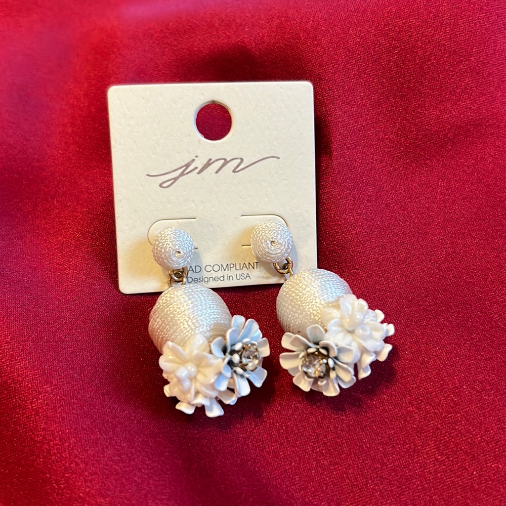 Floral Accent Bridal Earrings New